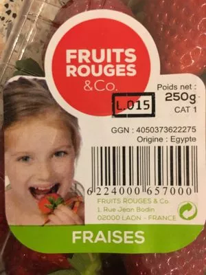 Lista de ingredientes del producto Fraises Fruits Rouges & Co. 250 g