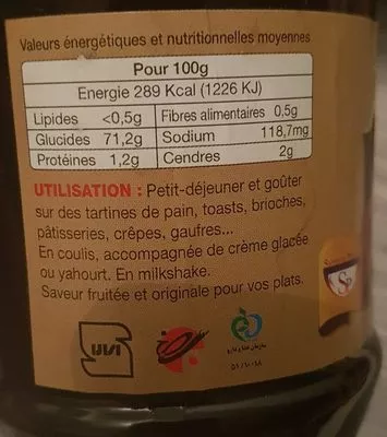 Lista de ingredientes del producto Mélasse de dattes Dattina 450 g