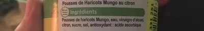 Lista de ingredientes del producto Pousses de haricots mungo au citron  