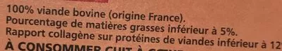 Lista de ingredientes del producto 10 Steaks Hachés Pur Bœuf 5% M.G. Casino 1 kg