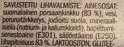 Lista de ingredientes del producto Ylikypsä saunapalvikinkku HK 300g