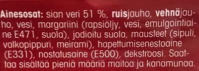 Lista de ingredientes del producto Veriohukainen Pirkka 400g