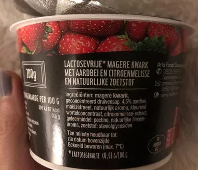 Lista de ingredientes del producto Protein 20g strawberry Melkunie 200g