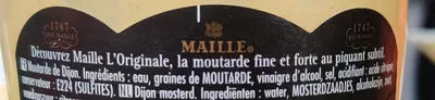 Lista de ingredientes del producto moutarde maille l'original maille 380g