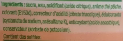 Lista de ingredientes del producto sodastream - saveur thé pêche sodastream 500 ml