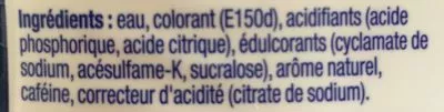 Lista de ingredientes del producto Concentré Cola Sans Sucre + 50% Gratuit Sodastream 750 ml