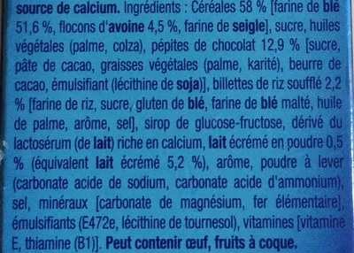 Lista de ingredientes del producto Prince Petit Déj Prince 300 g