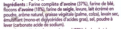 Lista de ingredientes del producto Pan vitalidad biscotes integrales con avena Wasa 280g