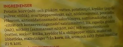 Lista de ingredientes del producto Felix Krögarpytt Klassisk Felix, Orkla Foods Sverige 1500 g