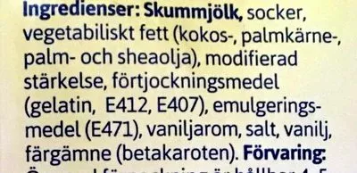 Lista de ingredientes del producto Vaniljsås Ekströms 5 dl