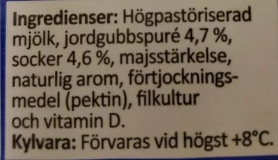 Lista de ingredientes del producto Filmjölk jordgubb Arla 1000 g