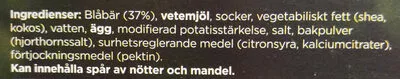 Lista de ingredientes del producto Blåbärspaj Frödinge 400g