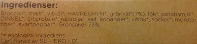 Lista de ingredientes del producto Dafgårds Ekologiska Grönkålsbullar Dafgårds, Gunnar Dafgård 240 g