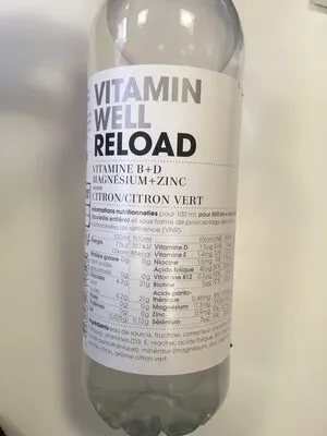 Lista de ingredientes del producto Vitamin well reload Vitamin Well 500ml