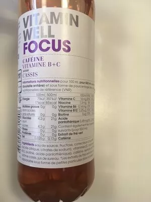 Lista de ingredientes del producto Vitamin well focus Vitamin Well 500ml