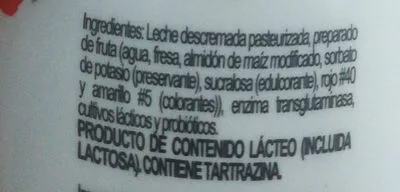 Lista de ingredientes del producto Yogurt Yoplait 230 gramos