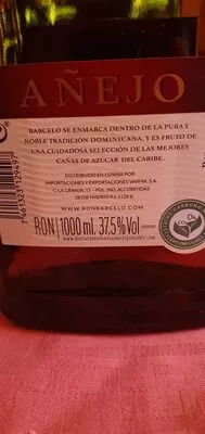 Lista de ingredientes del producto Ron Dominicano añejo Barceló 1 litre