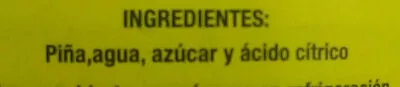 Lista de ingredientes del producto Piña en rebanadas en almíbar Precíssimo 567 g - masa drenada 340 g