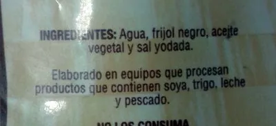 Lista de ingredientes del producto Frijoles refritos negros Natalia 300 g