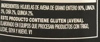 Lista de ingredientes del producto SUPER FOODS QUAKER 475 g