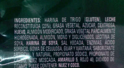 Lista de ingredientes del producto Donas Bimbo, Bimbo S.A. de C.V. 105 g