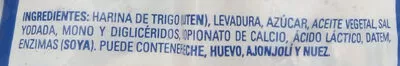 Lista de ingredientes del producto Pan blanco Bimbo 640 grs