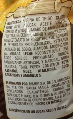 Lista de ingredientes del producto Mantecadas Tia Rosa 105 g