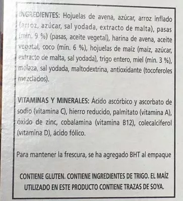 Lista de ingredientes del producto CRUSLI KELLOGGS 630 g