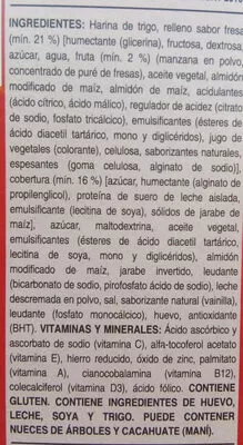 Lista de ingredientes del producto Crisp - Barra horneada sabor fresa Kellogg's,  Special K 108 grs