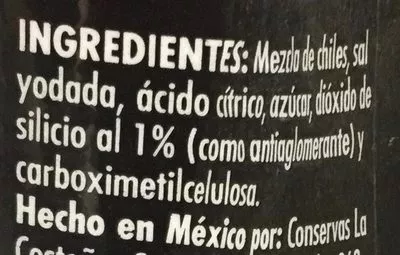 Lista de ingredientes del producto La Costeña Chilito La Costeña 130 g