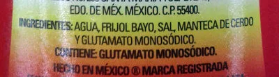 Lista de ingredientes del producto Rancherita Frijoles Refritos Ranchertia, La Costeña, Conservas La Costeña S.A. de C.V. 200 g