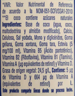 Lista de ingredientes del producto Soy Vita Lala 960 ml