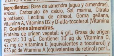 Lista de ingredientes del producto Almond breeze Almond Breeze, Blue Diamond Almonds 