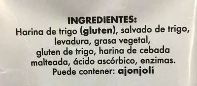 Lista de ingredientes del producto TOSTIS CON FIBRA BIMBO 270 g.