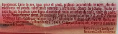 Lista de ingredientes del producto San Rafael Sigma 550 g