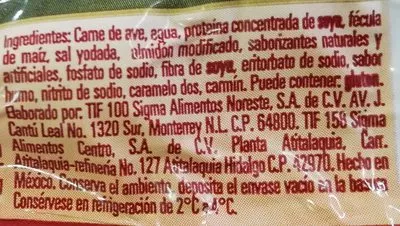 Lista de ingredientes del producto San Rafael Salchichas Botanera Sigma 500 g