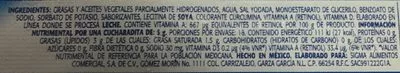 Lista de ingredientes del producto Margarina con sal La Villita La Villita 90 g