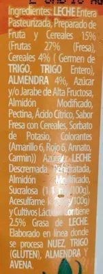 Lista de ingredientes del producto Yoplait Yoghurt con cereales Fresas y almendras Sigma 1 kg