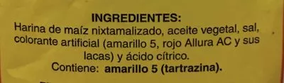 Lista de ingredientes del producto Totopos de maíz salados Mission 280 g