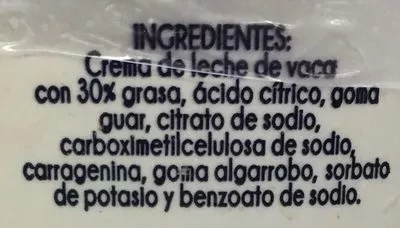 Lista de ingredientes del producto CREMA PREMIUM ALPURA 200 ML