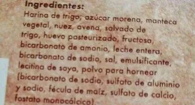 Lista de ingredientes del producto Galletas de nuez Sr. Natural 5 paquetes