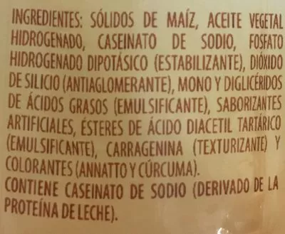 Lista de ingredientes del producto Coffee mate Nestle 520 g