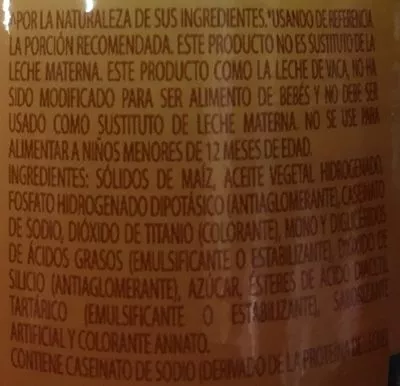 Lista de ingredientes del producto Coffee Mate Lite Nestle 311 g