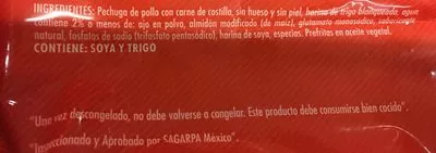 Lista de ingredientes del producto Pechugas Mexicanas Picantes Tyson 550 g