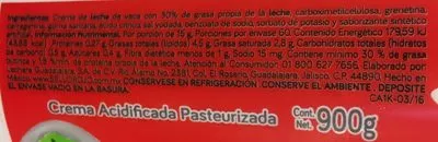 Lista de ingredientes del producto Crema Premium Sello Rojo 900 g