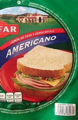 Lista de ingredientes del producto Bafar Jamón Americano Bafar 200 g