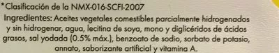 Lista de ingredientes del producto Margarina sin sal Aurrera Aurrera 190 g