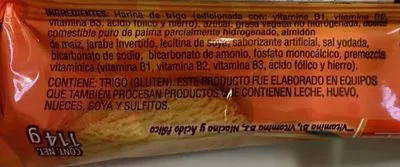 Lista de ingredientes del producto Galletas sabor naranja Great value 114 g