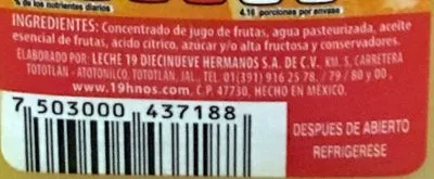 Lista de ingredientes del producto Naranjada Los 19 Hermanos Los 19 Hermanos 1 L