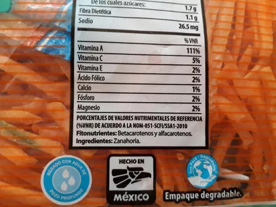 Lista de ingredientes del producto  vegetalistos 100 g